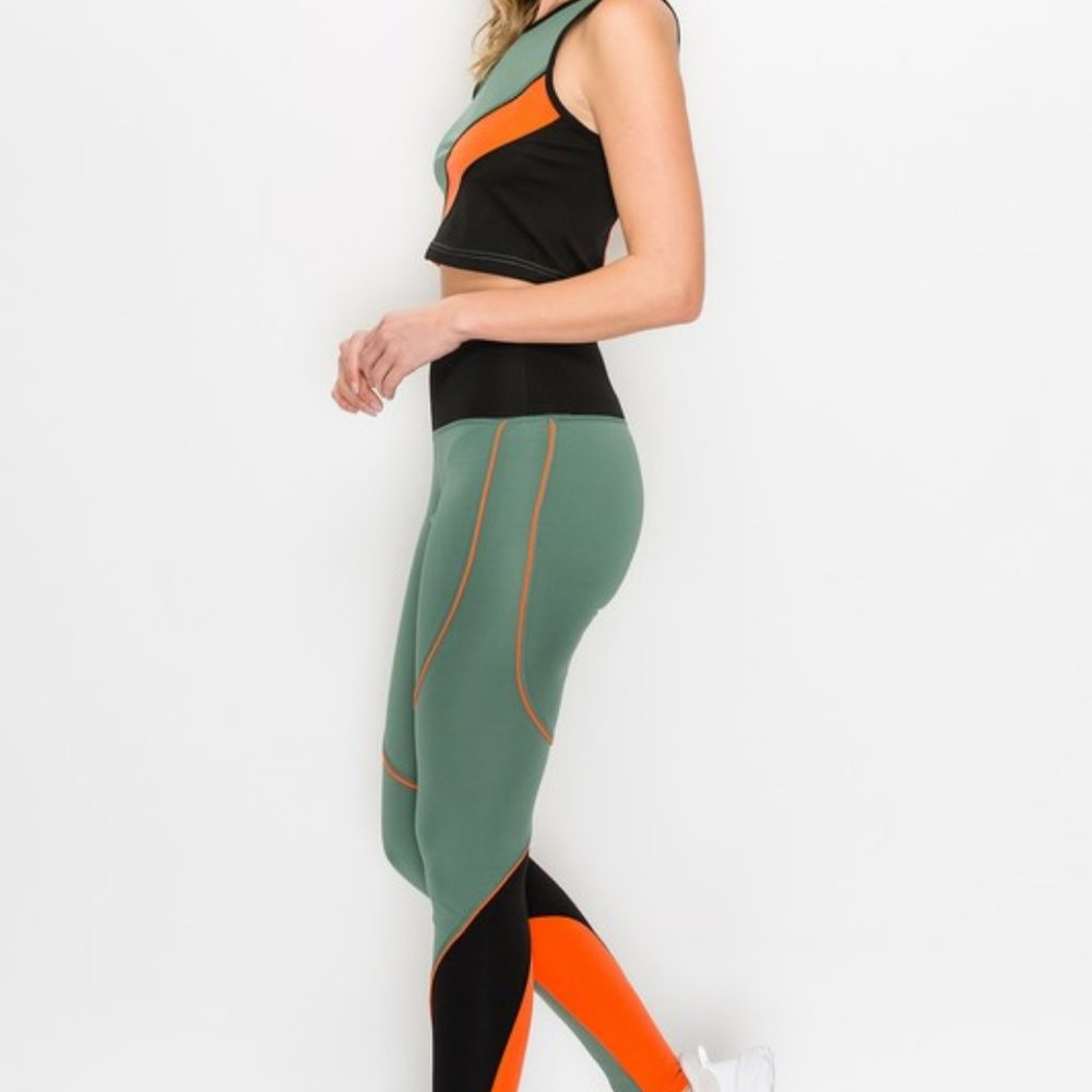 Color Block Full Length Legging